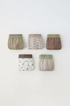 Niños ZARA 6 - 14 Años·Ropa Interior / Calcetines<6-14 AÑOS / PACK CINCO BÓXERS ESTAMPADO ANIMALES