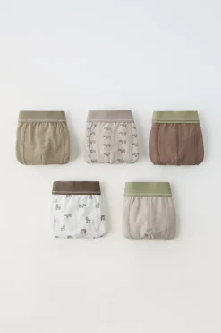 Niños ZARA 6 - 14 Años·Ropa Interior / Calcetines<6-14 AÑOS / PACK CINCO BÓXERS ESTAMPADO ANIMALES