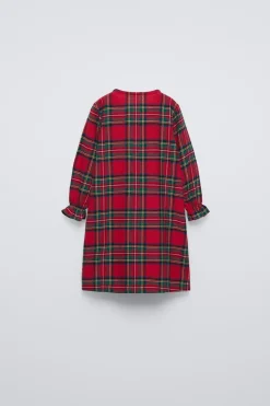 Niños ZARA 1½ - 6 Años·Pijamas<3-6 AÑOS/ CAMISÓN FRANELA CUADROS