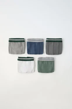 Niños ZARA 1½ - 6 Años·Ropa Interior / Calcetines|Accesorios / Zapatos / 0 - 14 Años<3-6 AÑOS/ PACK CINCO BÓXER RAYAS