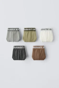 Niños ZARA 6 - 14 Años·Ropa Interior / Calcetines<6-14 AÑOS/ PACK CINCO BÓXER TEXTO