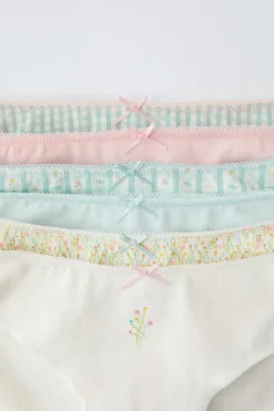 Niños ZARA 6 - 14 Años·Ropa Interior / Calcetines<6-14 AÑOS/ PACK SEIS BRAGUITAS CUADRITOS Y FLORES