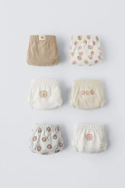 Niños ZARA 1½ - 6 Años·Ropa Interior / Calcetines|Accesorios / Zapatos / 0 - 14 Años<2-6 AÑOS/ PACK SEIS SLIPS LEONES