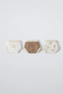 Niños ZARA 6 - 14 Años·Ropa Interior / Calcetines<6-14 AÑOS/ PACK TRES BRAGUITAS POINTELLE OSOS