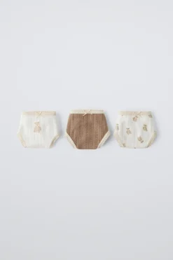 Niños ZARA 1½ - 6 Años·Ropa Interior / Calcetines<2-6 AÑOS/ PACK TRES BRAGUITAS POINTELLE OSOS