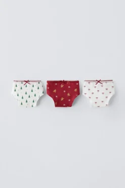 Niños ZARA 6 - 14 Años·Ropa Interior / Calcetines<6-14 AÑOS/ PACK TRES BRAGUITAS ESTAMPADO