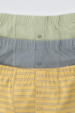 Niños ZARA 6 - 14 Años·Ropa Interior / Calcetines<6-14 AÑOS/ PACK TRES BÓXER RAYAS BOTONES