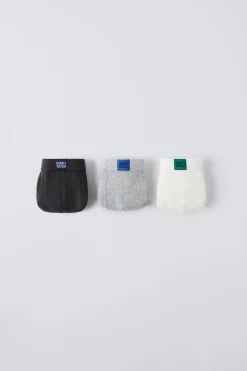 Niños ZARA 6 - 14 Años·Ropa Interior / Calcetines<6-14 AÑOS/ PACK TRES BÓXER RIB ETIQUETA