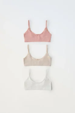 Niños ZARA 6 - 14 Años·Ropa Interior / Calcetines<9-14 AÑOS/ PACK TRES TOPS ESTRUCTURA
