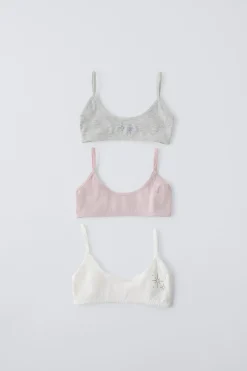 Niños ZARA 6 - 14 Años·Ropa Interior / Calcetines<9-14 AÑOS/ PACK TRES TOPS STRASS