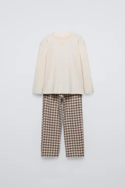 Niños ZARA 6 - 14 Años·Pijamas<6-14 AÑOS/ PIJAMA COMBINADO CUADROS