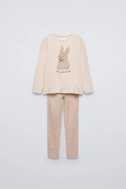 Niños ZARA 6 - 14 Años·Pijamas<6-14 AÑOS/ PIJAMA CONEJO FLORECITAS