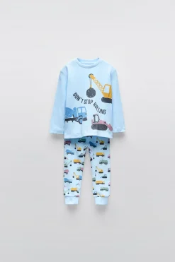 Niños ZARA 1½ - 6 Años·Pijamas|1½ - 6 Años·Pijamas<2-6 AÑOS/ PIJAMA GRUAS WAFFLE