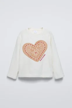 Niños ZARA 6 - 14 Años·Pijamas<6-14 AÑOS/ PIJAMA POLAR GALLETA CORAZÓN