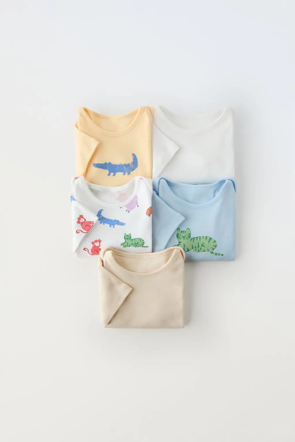 Niños ZARA 1½ - 6 Años·Ropa Interior / Calcetines|1½ - 6 Años·Ropa Interior / Calcetines<1 MESES - 3 AÑOS/ PACK CINCO BODIES ANIMALITOS