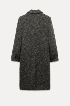 Best ABRIGO BOUCLÉ CON LANA MANTECO ZW COLLECTION Mujer Abrigos / Anoraks