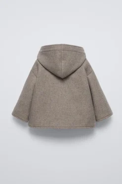 Niños ZARA 0 - 6 Meses·Sacos / Buzos|6 - 18 Meses·Abrigos / Buzos<ABRIGO CON LANA MANTECO