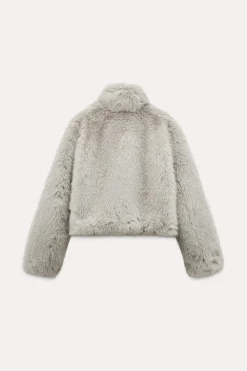 New ABRIGO CORTO EFECTO PELO Mujer Abrigos / Anoraks|Chaquetas / Cazadoras