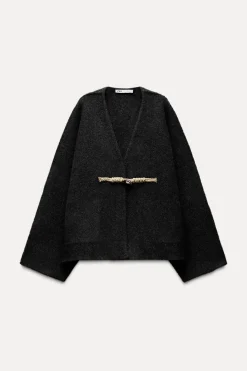 New ABRIGO CORTO KIMONO PUNTO ALAMAR Mujer Chaquetas / Cazadoras|Cárdigan / Jerséis