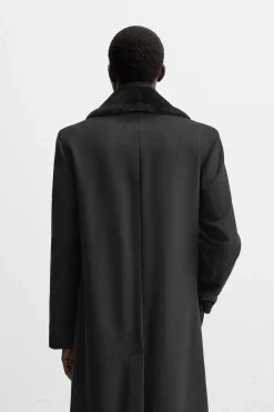 Discount ABRIGO CUELLO COMBINADO Hombre Cazadoras|Abrigos / Gabardinas