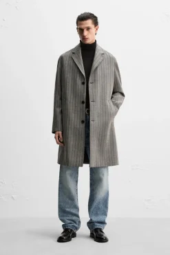 Fashion ABRIGO LANA ESPIGA Hombre Cazadoras|Abrigos / Gabardinas