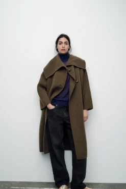 Discount ABRIGO SOLAPA ANCHA 100% LANA Mujer Abrigos / Anoraks|Cárdigan / Jerséis