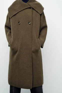 Discount ABRIGO SOLAPA ANCHA 100% LANA Mujer Abrigos / Anoraks|Cárdigan / Jerséis