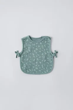 Niños ZARA 6 - 18 Meses·Accesorios / Calcetines|Accesorios / Zapatos / 0 - 14 Años<BABERO XL TEXTURA HOJITAS