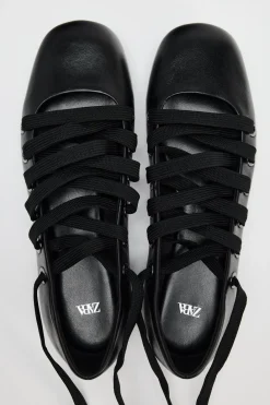 Best BAILARINA CORDONES PIEL Mujer Zapatos