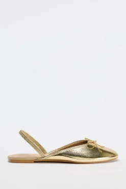 Discount BAILARINA DESTALONADA EFECTO METALIZADO Mujer Zapatos