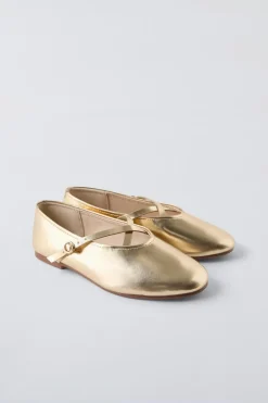 Niños ZARA 6 - 14 Años·Zapatos<BAILARINA METALIZADA
