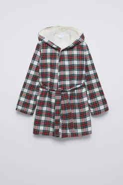 Niños ZARA 1½ - 6 Años·Pijamas|6 - 14 Años·Pijamas<BATA FRANELA CUADROS POLAR