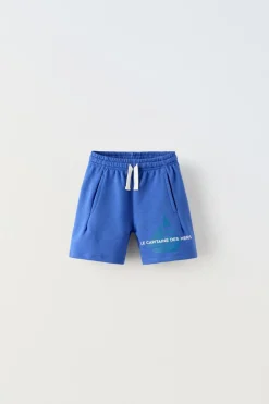 Niños ZARA 1½ - 6 Años·Pantalones / Leggings|6 - 18 Meses·Braguitas / Bermudas<BERMUDA BARCO TEXTO