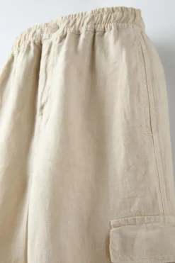 Niños ZARA 6 - 14 Años·Pantalones<BERMUDA CARGO LINO