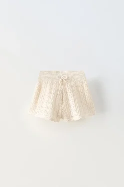Niños ZARA 1½ - 6 Años·Punto|1½ - 6 Años·Faldas / Bermudas<BERMUDA CROCHET LAZO