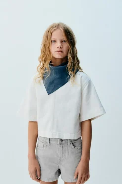 Niños ZARA 6 - 14 Años·Faldas / Bermudas<BERMUDA DENIM TACHAS