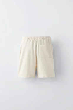 Niños ZARA 6 - 14 Años·Pantalones|6 - 14 Años·Deporte / Chándal<BERMUDA FELPA BANDAS