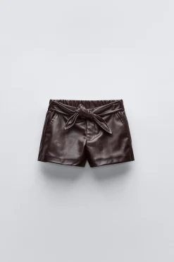 Niños ZARA 1½ - 6 Años·Faldas / Bermudas|6 - 18 Meses·Braguitas / Bermudas<BERMUDA LAZO EFECTO PIEL