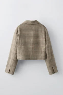 Niños ZARA 6 - 14 Años·Abrigos<BLAZER CORTA CUADROS