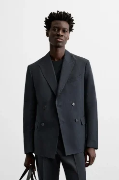 Hot BLAZER CRUZADA TRAJE LINO - ALGODÓN Hombre Blazers
