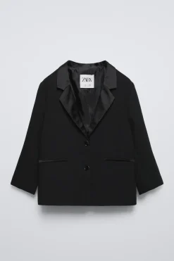 Niños ZARA 6 - 14 Años·Abrigos<BLAZER OVERSIZE CUELLO SATINADO