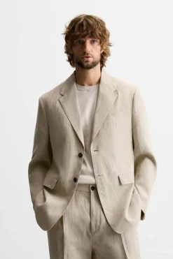Outlet BLAZER TRAJE 100% LINO Hombre Blazers