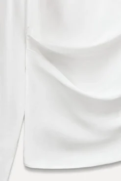 Best BLUSA SATINADA DRAPEADA ZW COLLECTION Mujer Camisas / Blusas