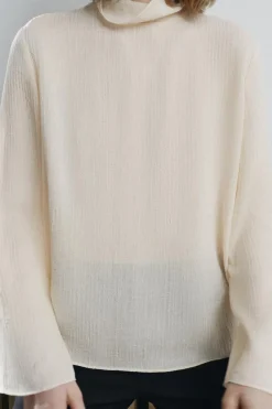Clearance BLUSA SEMITRANSPARENTE EFECTO ARRUGADO ZW COLLECTION Mujer Camisas / Blusas
