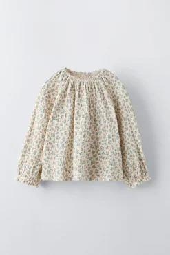 Niños ZARA 1½ - 6 Años·Camisetas|6 - 18 Meses·Camisetas<BLUSA TEXTURA FLORES