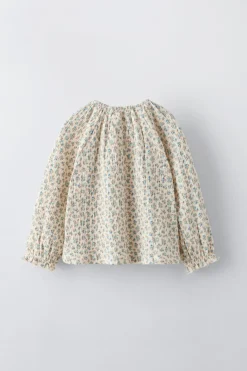 Niños ZARA 1½ - 6 Años·Camisetas|6 - 18 Meses·Camisetas<BLUSA TEXTURA FLORES
