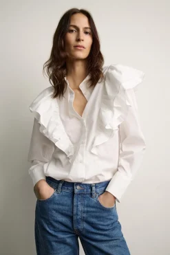 Best BLUSA VOLANTES ZW COLLECTION Mujer Camisas / Blusas