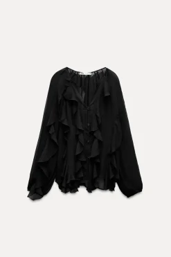 Discount BLUSA VOLANTES ZW COLLECTION Mujer Camisas / Blusas