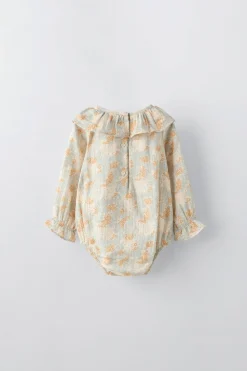 Niños ZARA 0 - 6 Meses·Bodies / Camisas|6 - 18 Meses·Conjuntos<BODY FLORES