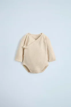 Niños ZARA 0 - 6 Meses·Punto|0 - 6 Meses·Bodies / Camisas<BODY PUNTO ALGODÓN SEDA